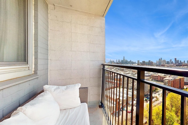 balcony featuring a view of city