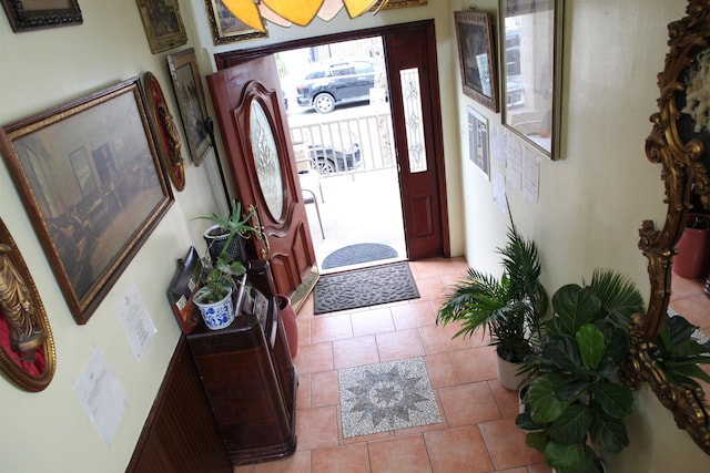 view of tiled foyer