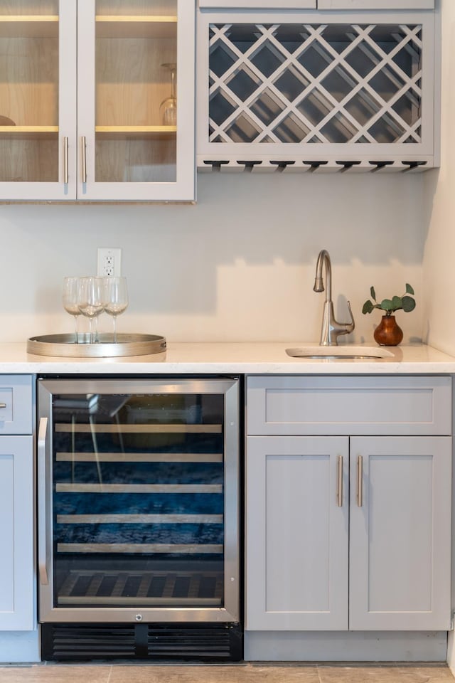 104 Poplar St Unit 1, Jersey City, NJ 07307 - indoor dry bar with wine cooler
