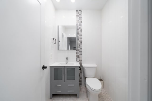 104 Poplar St Unit 1, Jersey City, NJ 07307 - half bath featuring vanity and tile walls
