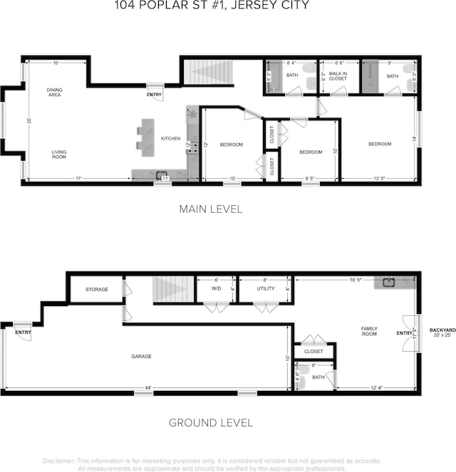 104 Poplar St Unit 1, Jersey City, NJ 07307 - view of home floor plan