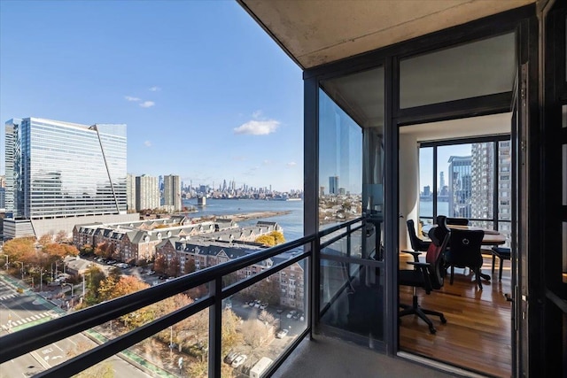 balcony with a water view