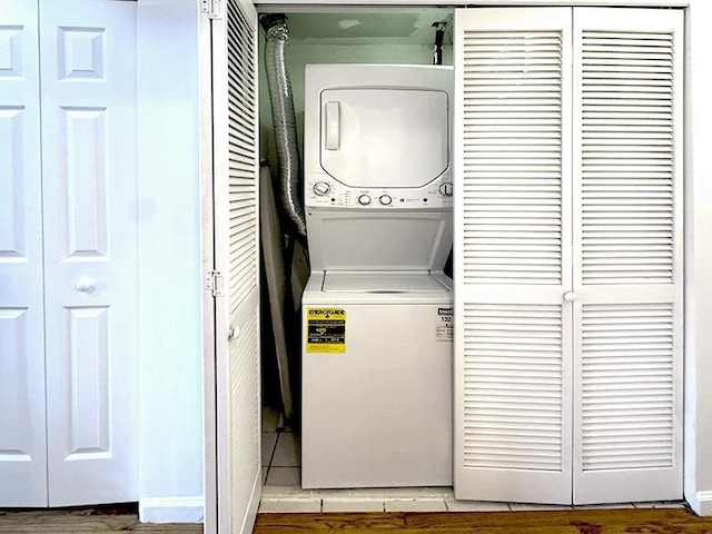 133 Lafayette St Unit 3R, Jersey City, NJ 07304 - washroom featuring stacked washer / drying machine