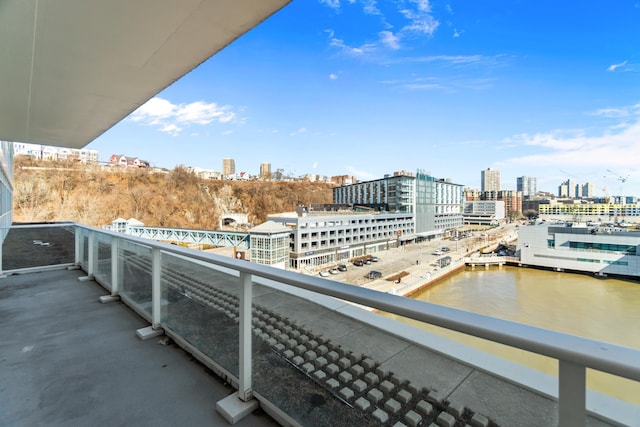 balcony with a city view