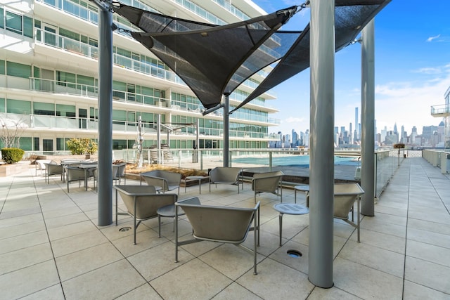 view of patio / terrace with a view of city