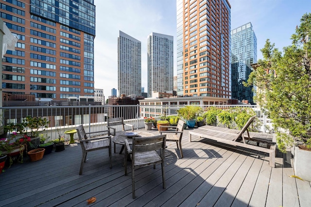 140 Bay St Unit 6E, Jersey City, NJ 07302 - deck featuring a view of skyline