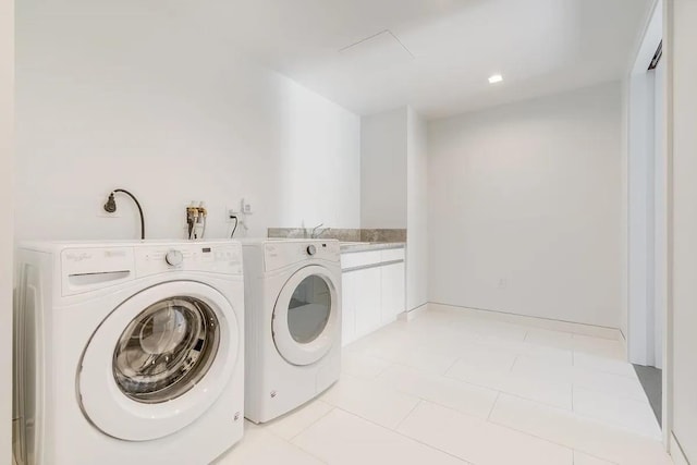 320 Adolphus Ave Unit 1415, Cliffside Park, NJ 07010 - laundry room featuring washing machine and dryer and light tile patterned flooring