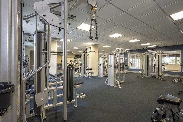30 Freedom Way Unit 302, Jersey City, NJ 07305 - workout area with a drop ceiling