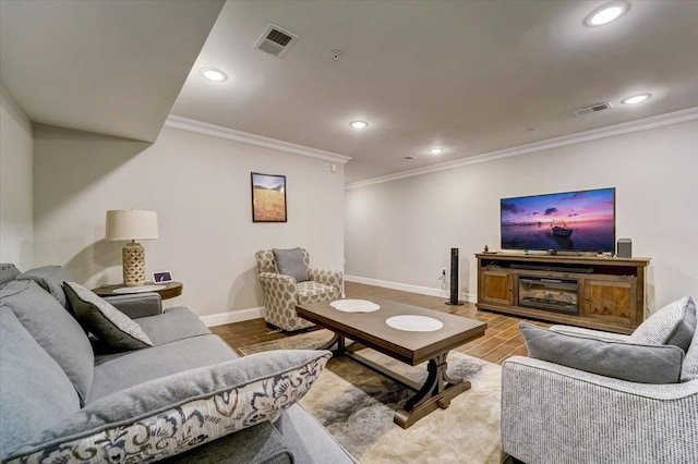 2765 Kennedy Blvd Unit 1, Jersey City, NJ 07306 - living area featuring ornamental molding and recessed lighting
