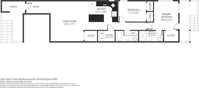 2765 Kennedy Blvd Unit 1, Jersey City, NJ 07306 - view of floor plan / room layout