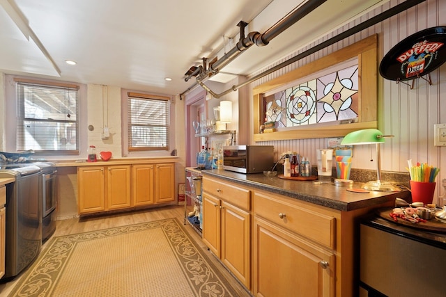 kitchen with light wood-type flooring