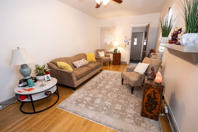 9005 Durham Ave, North Bergen, NJ 07047 - living room featuring light wood-style floors and ceiling fan