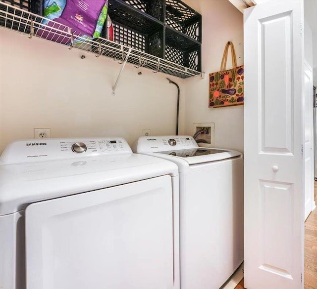 laundry area featuring washer and dryer and laundry area