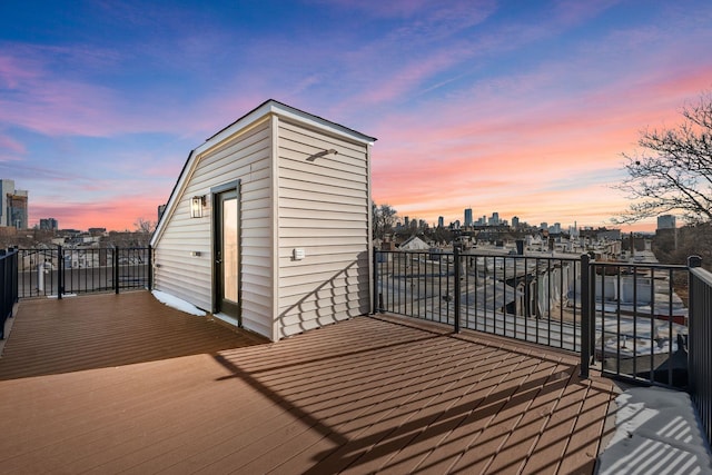 view of deck at dusk