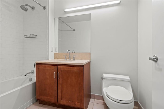 389 Washington St Unit 34E, Jersey City, NJ 07302 - bathroom featuring shower / washtub combination, vanity, and tile patterned flooring