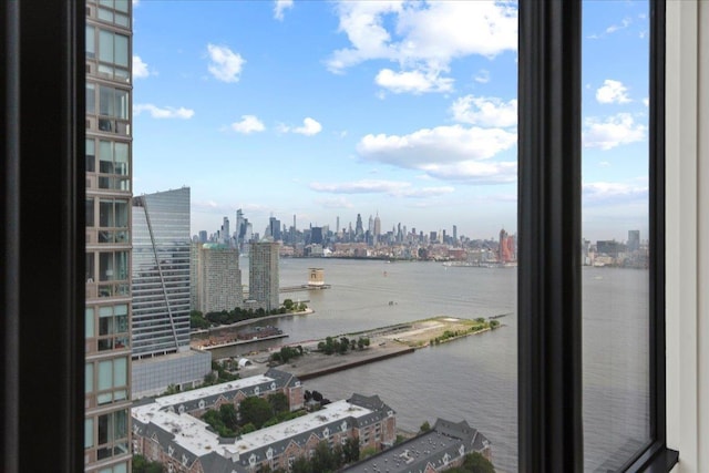 389 Washington St Unit 34E, Jersey City, NJ 07302 - water view featuring skyline