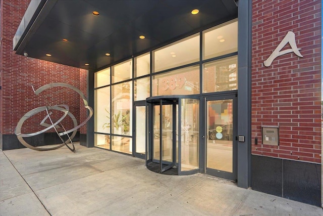 389 Washington St Unit 34E, Jersey City, NJ 07302 - entrance to property with brick siding