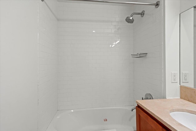 389 Washington St Unit 34E, Jersey City, NJ 07302 - bathroom featuring vanity and shower / tub combination