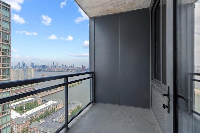 389 Washington St Unit 34E, Jersey City, NJ 07302 - balcony with a view of skyline and a water view