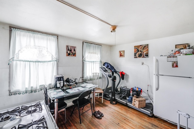 home office featuring wood-type flooring