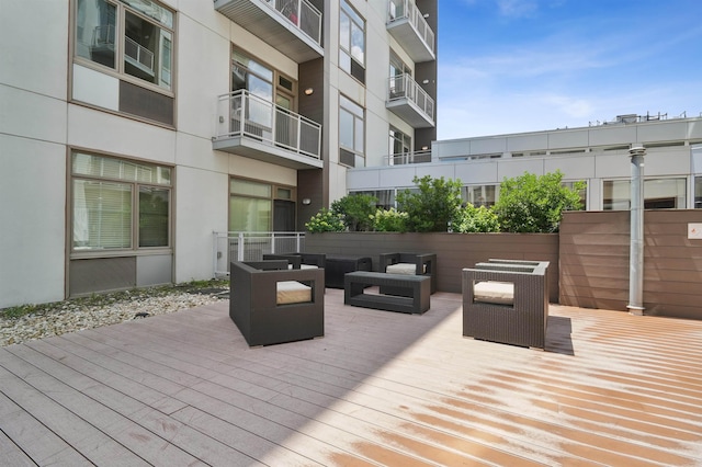 217 Newark Ave Unit 210, Jersey City, NJ 07302 - wooden terrace featuring an outdoor living space