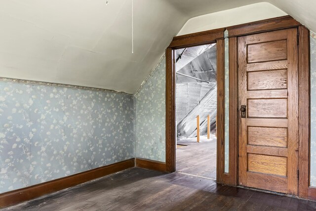 83 W 38th St, Bayonne, NJ 07002 - additional living space featuring lofted ceiling, hardwood / wood-style flooring, and wallpapered walls