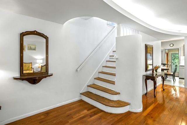 83 W 38th St, Bayonne, NJ 07002 - stairway with wood finished floors