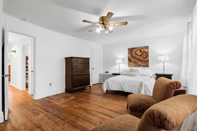 83 W 38th St, Bayonne, NJ 07002 - bedroom with wood finished floors and ceiling fan