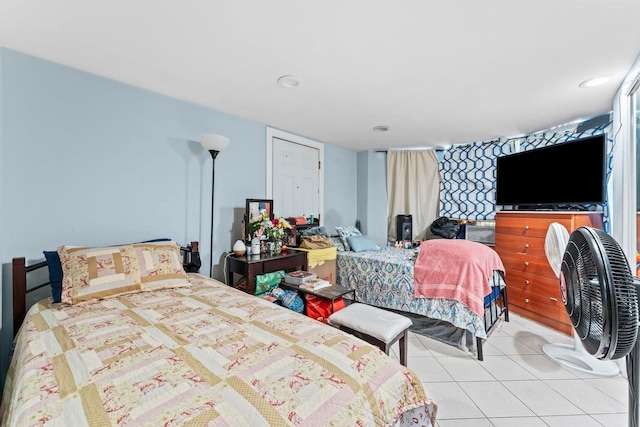 6113 Washington St, West New York, NJ 07093 - bedroom with light tile patterned floors and recessed lighting