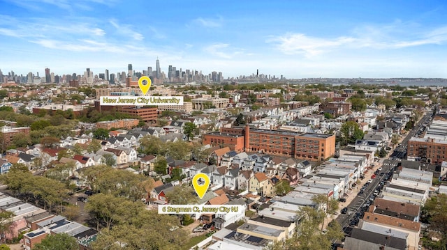 6 Stegman Pl, Jersey City, NJ 07305 - aerial overview of property's location featuring a view of skyline