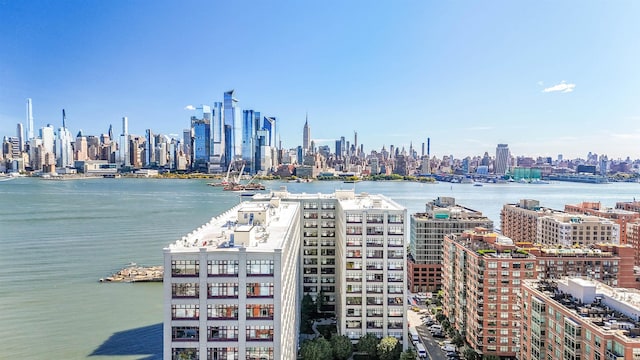 1500 Hudson St Unit 7H, Hoboken, NJ 07030 - drone / aerial view of city skyline and a large body of water