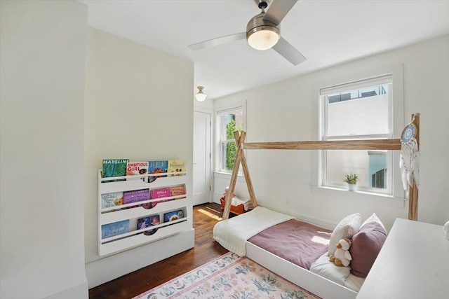 207 7th St, Hoboken, NJ 07030 - bedroom featuring wood finished floors and ceiling fan