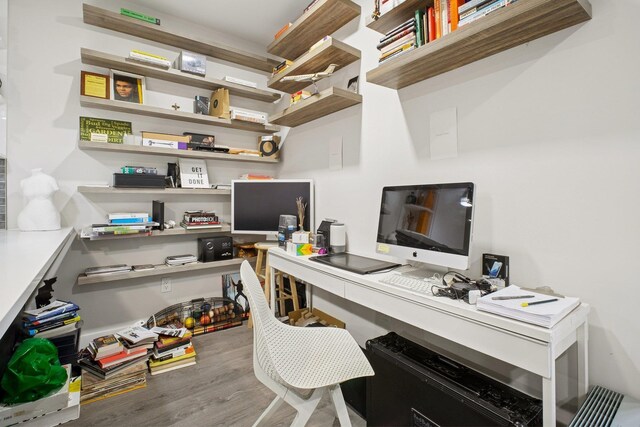 office area featuring wood finished floors
