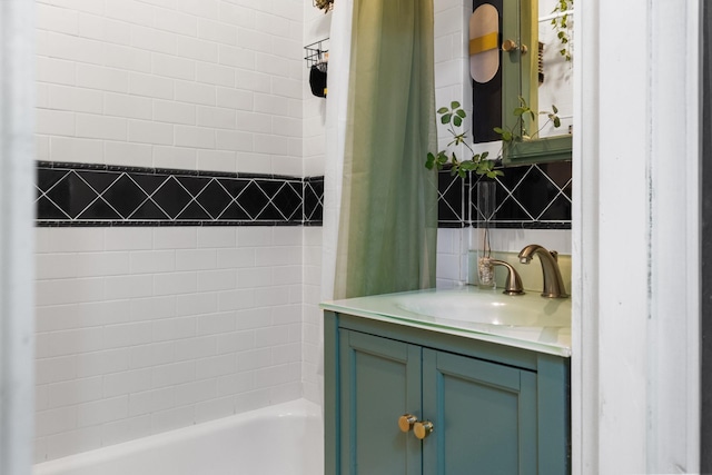 258 Montgomery St Unit 0, Jersey City, NJ 07302 - bathroom featuring vanity and shower / tub combo