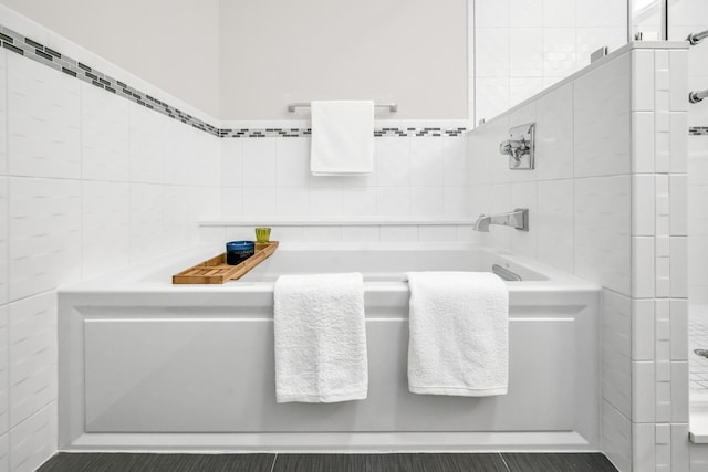 2175 Edwin Ave, Fort Lee, NJ 07024 - full bathroom featuring tile walls and a garden tub