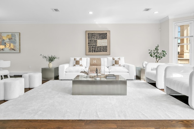 2175 Edwin Ave, Fort Lee, NJ 07024 - living area featuring crown molding and recessed lighting