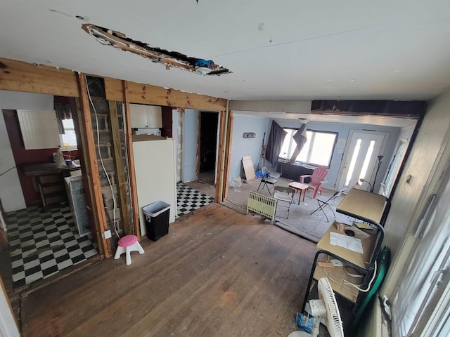 living room with wood finished floors