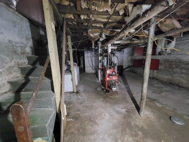 view of unfinished below grade area