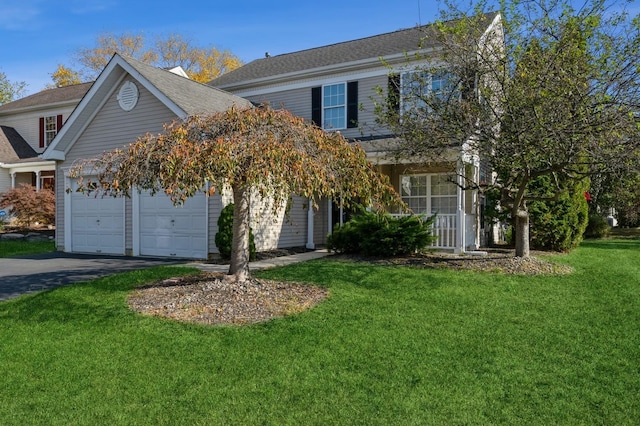 front of property with a garage and a front yard