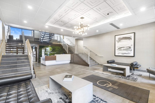 community lobby featuring stairs
