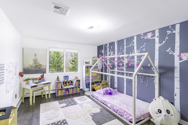 bedroom featuring dark wood-type flooring