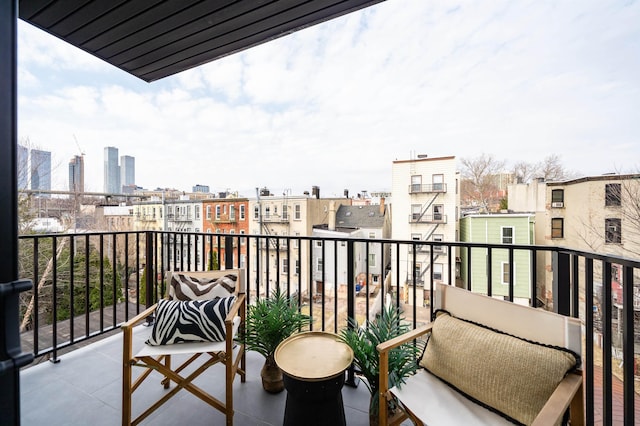 balcony with a view of city