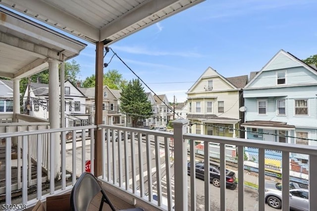 balcony with a residential view