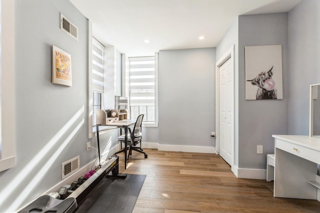 801 Willow Ave Unit 3R, Hoboken, NJ 07030 - home office featuring wood-type flooring, recessed lighting, and baseboards