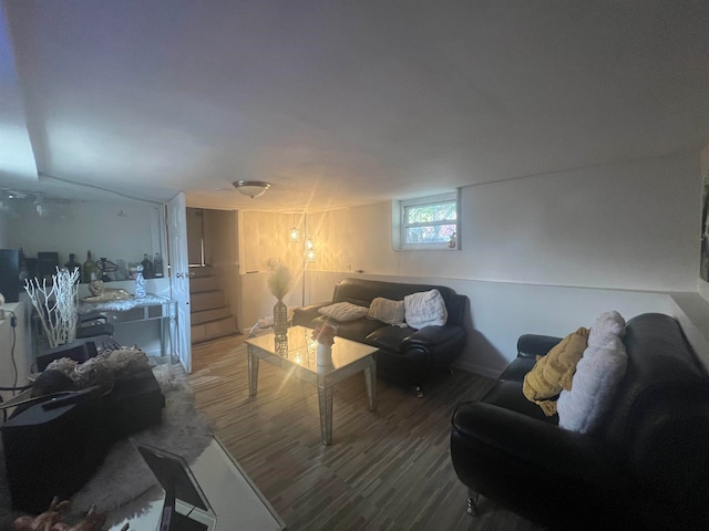 living room featuring hardwood / wood-style floors