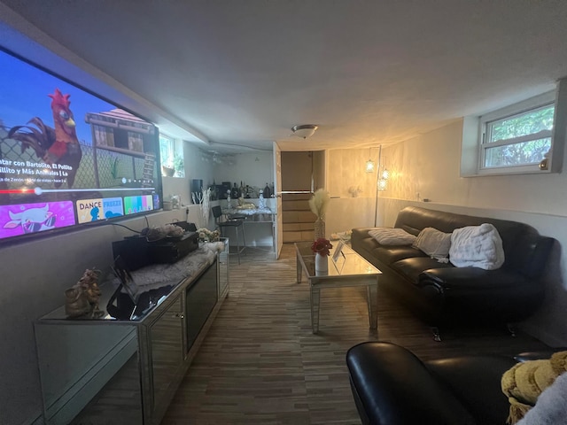 living room featuring plenty of natural light