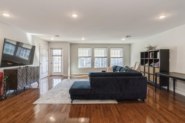 living room featuring hardwood / wood-style floors