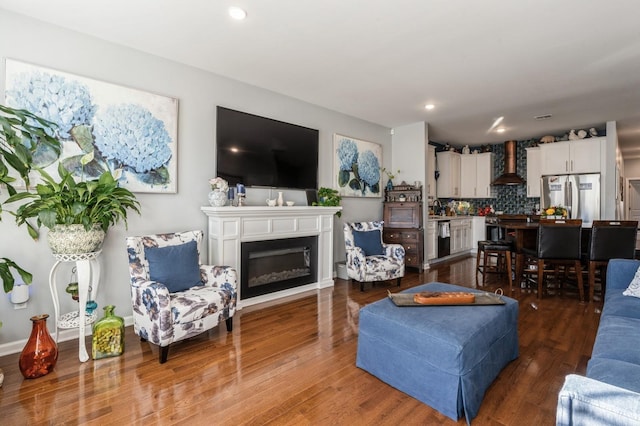 living room featuring hardwood / wood-style floors