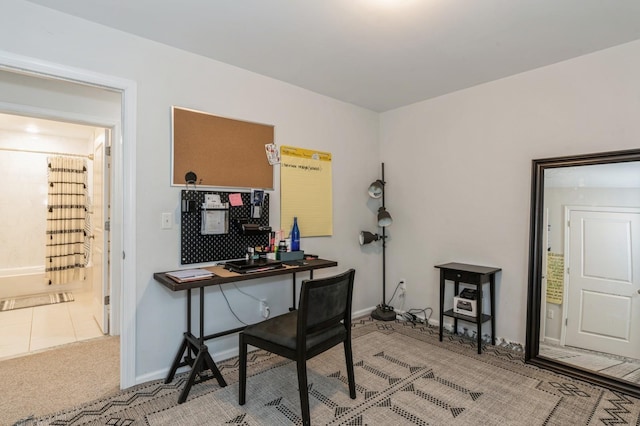 office featuring light colored carpet