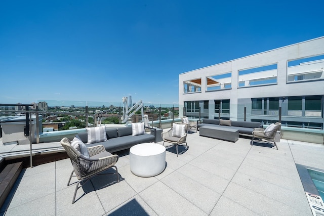 view of patio featuring an outdoor living space